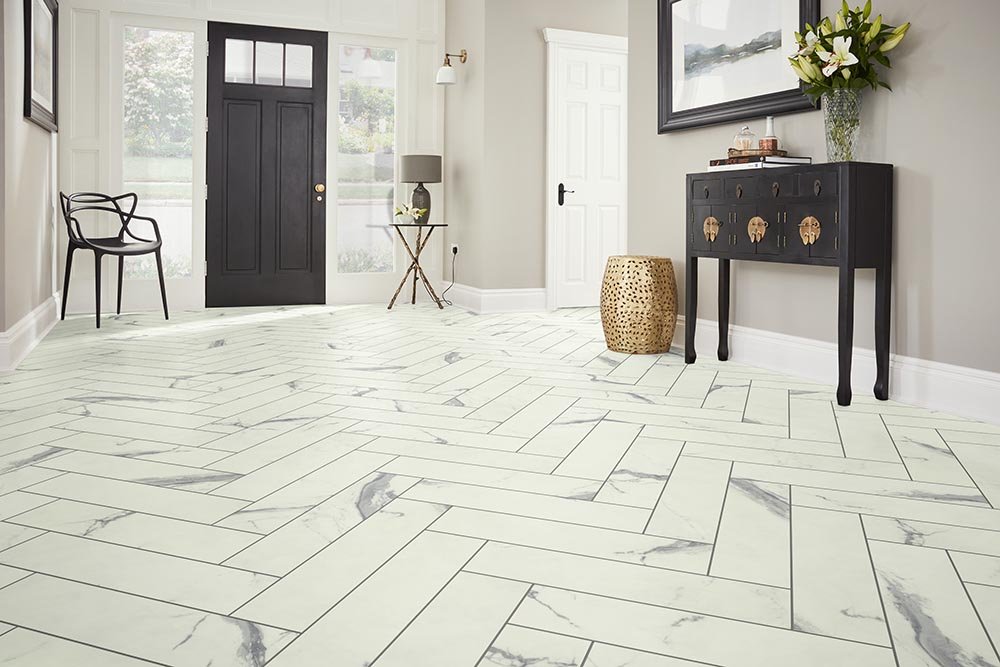 Entry Foyer Luxury Vinyl Tile Herringbone LVT -  CarpetsPlus of St. Louis in St. Louis, MO