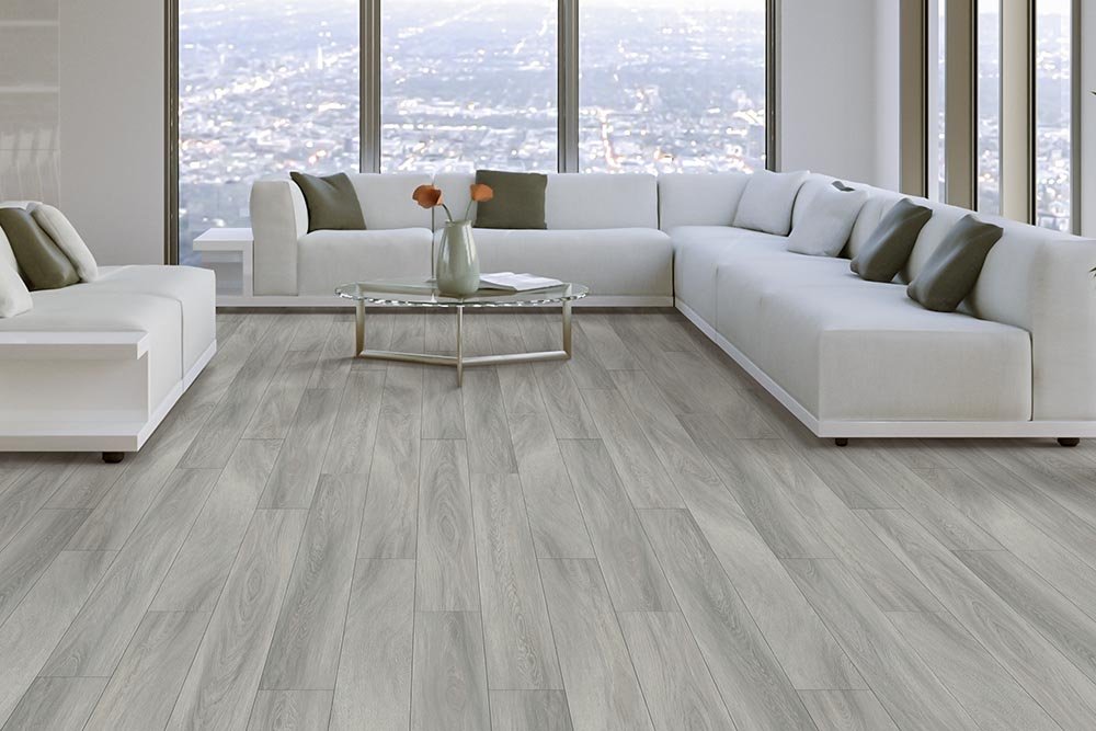 Living Room Gray Greige Luxury Vinyl Plank LVP -  CarpetsPlus of St. Louis in St. Louis, MO